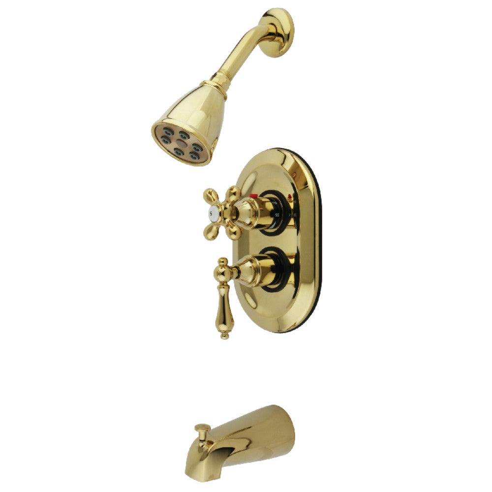 Kingston Brass KS36320AL Tub and Shower Faucet, Polished Brass - BNGBath