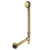 Thumbnail for Kingston Brass DTT2187 18 in. Tub Waste and Overflow with Tip Toe Drain, Brushed Brass - BNGBath