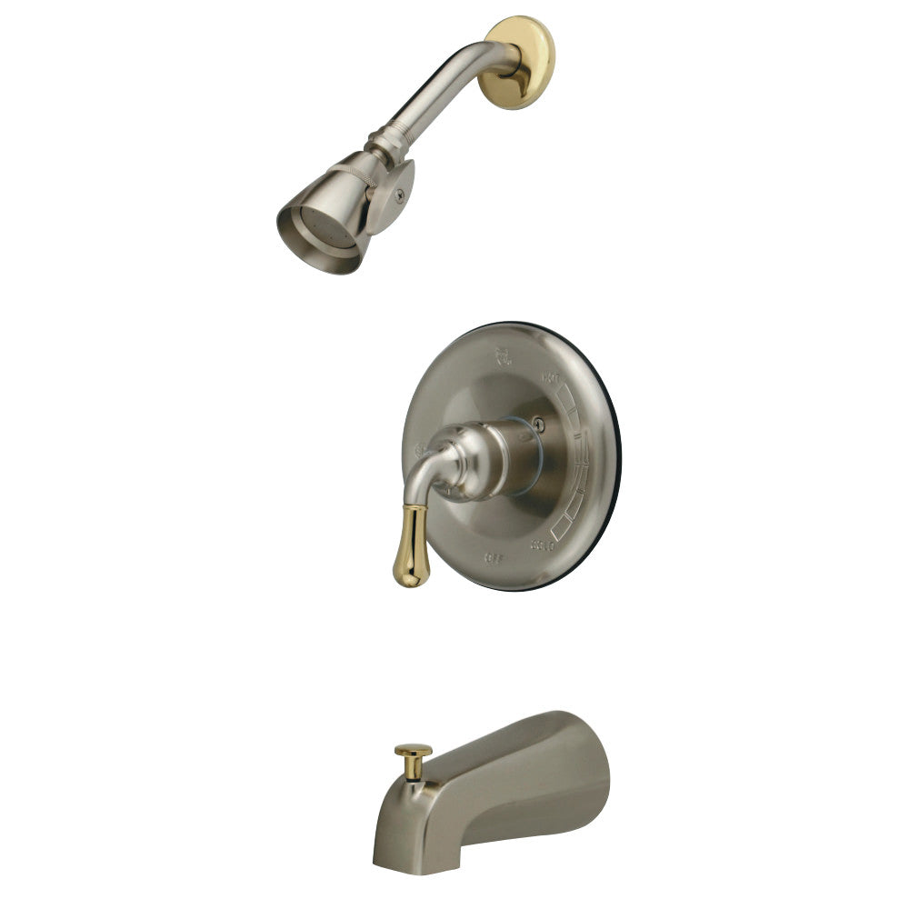 Kingston Brass GKB1639T Magellan Single Handle Tub and Shower Faucet Trim Only, Brushed Nickel/Polished Brass - BNGBath