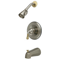 Thumbnail for Kingston Brass GKB1639T Magellan Single Handle Tub and Shower Faucet Trim Only, Brushed Nickel/Polished Brass - BNGBath