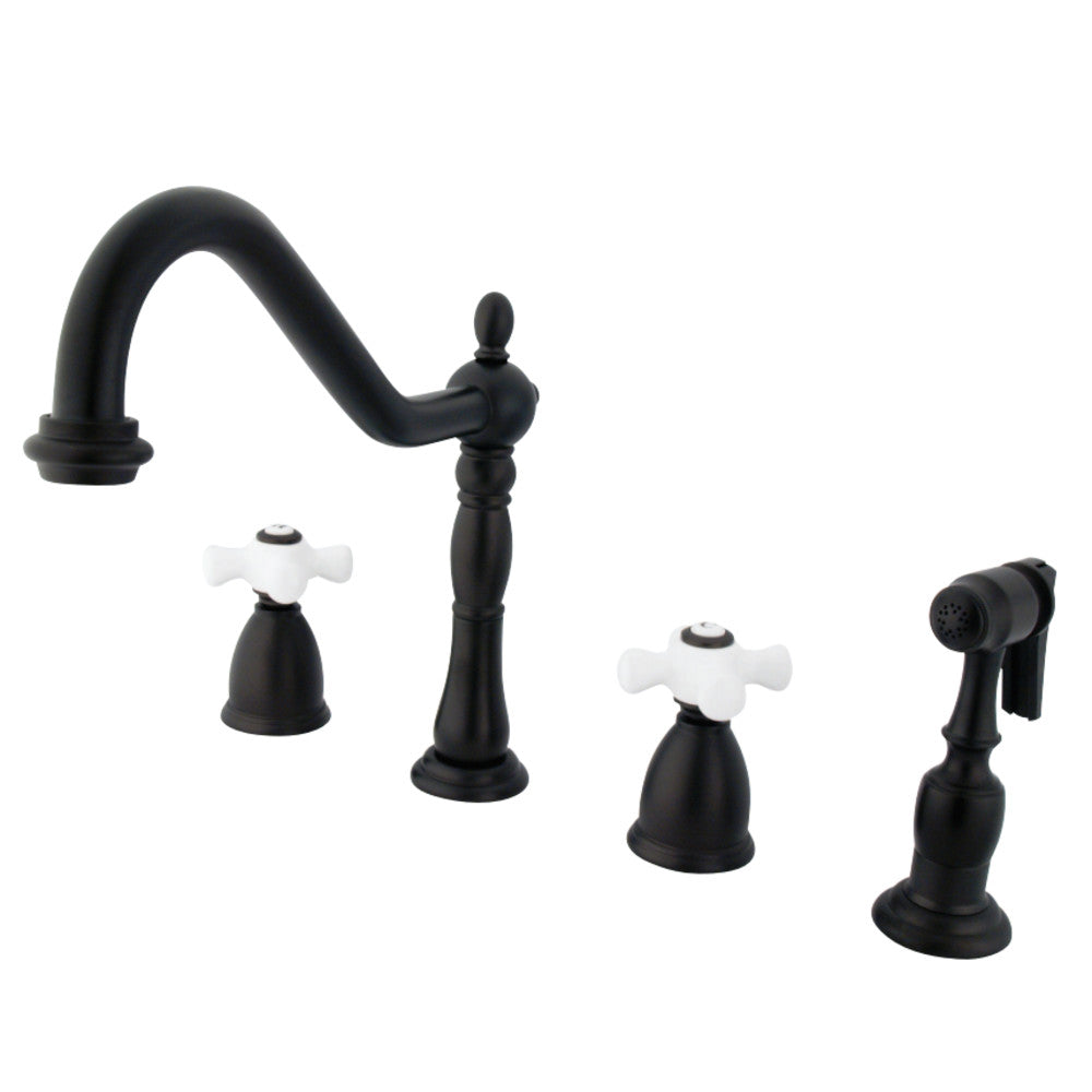 Kingston Brass KB1795PXBS Widespread Kitchen Faucet, Oil Rubbed Bronze - BNGBath
