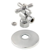 Thumbnail for Kingston Brass CC53301XK 5/8-Inch X 3/8-Inch OD Comp Quarter-Turn Angle Stop Valve with Flange, Polished Chrome - BNGBath