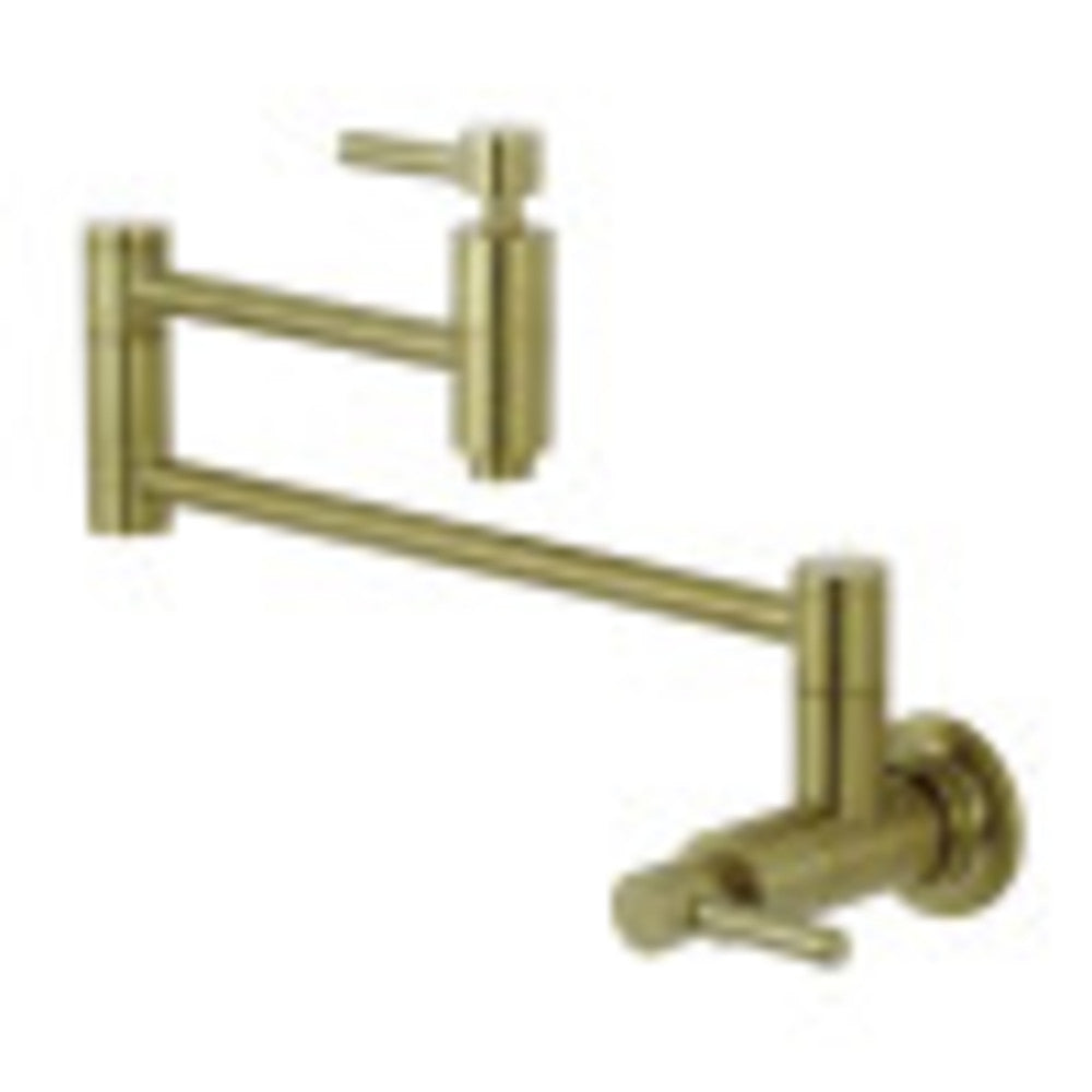 Kingston Brass KS8107DL Concord Wall Mount Pot Filler Kitchen Faucet, Brushed Brass - BNGBath