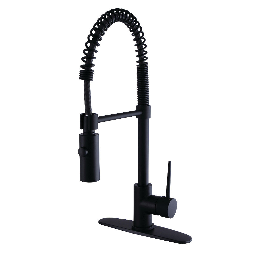 Gourmetier LS8770NYL New York Single-Handle Pre-Rinse Kitchen Faucet, Matte Black - BNGBath