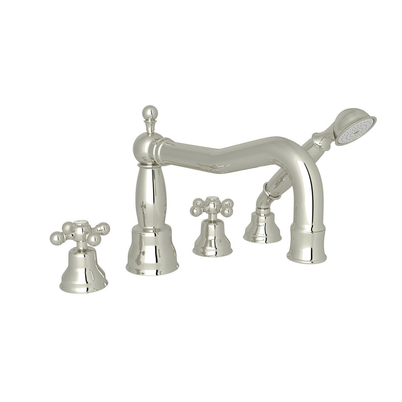 ROHL Arcana Column Spout 4-Hole Deck Mount Tub Filler with Handshower - BNGBath