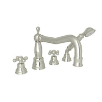 Thumbnail for ROHL Arcana Column Spout 4-Hole Deck Mount Tub Filler with Handshower - BNGBath