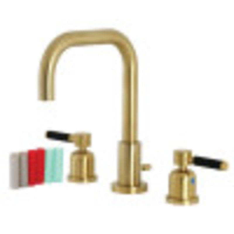 Kingston Brass FSC8933DKL Kaiser Widespread Bathroom Faucet with Brass Pop-Up, Brushed Brass - BNGBath