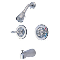 Thumbnail for Kingston Brass KB661AL Vintage Twin Handles Tub Shower Faucet Pressure Balance With Volume Control, Polished Chrome - BNGBath