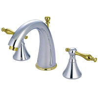 Thumbnail for Kingston Brass KS2974NL 8 in. Widespread Bathroom Faucet, Polished Chrome/Polished Brass - BNGBath