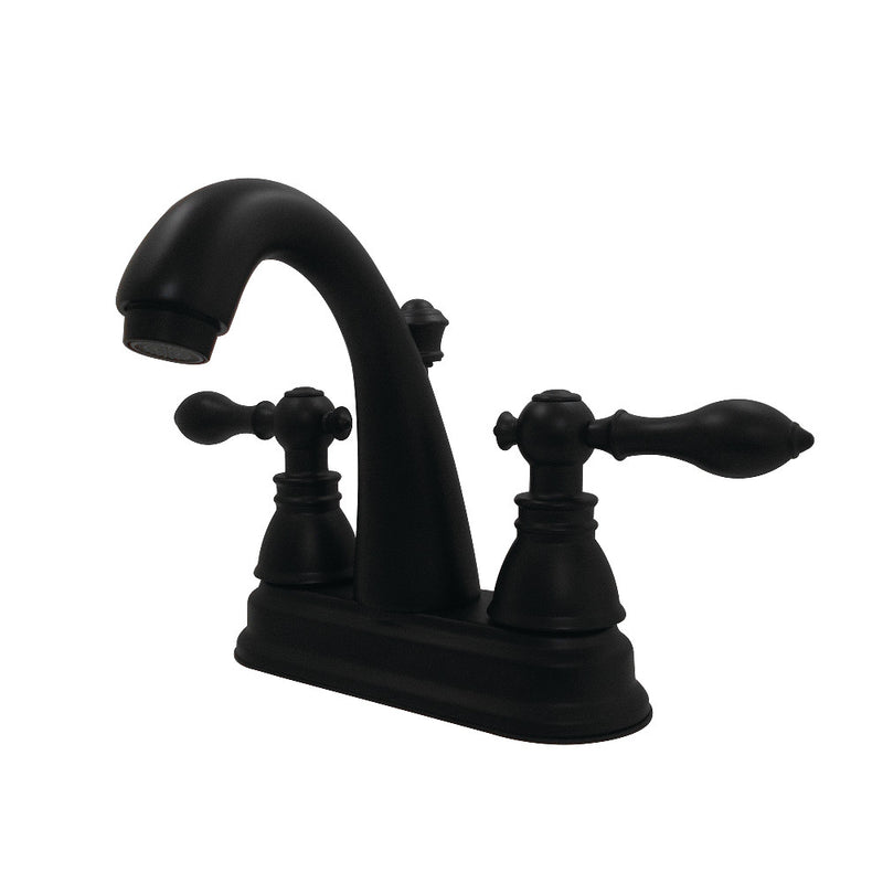 Fauceture FSY5610ACL American Classic 4 in. Centerset Bathroom Faucet with Plastic Pop-Up, Matte Black - BNGBath