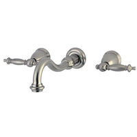 Thumbnail for Kingston Brass KS3128TL Wall Mount Bathroom Faucet, Brushed Nickel - BNGBath
