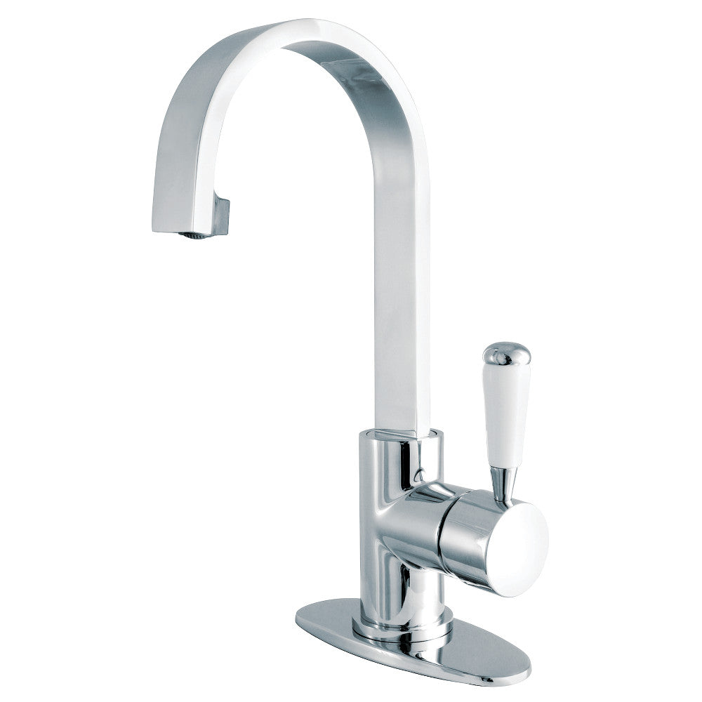 Fauceture LS8211DPL Paris Single-Handle Bathroom Faucet with Deck Plate & Drain, Polished Chrome - BNGBath