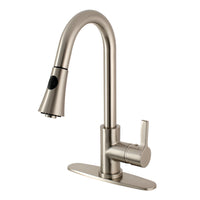 Thumbnail for Gourmetier LS8728CTL Continental Single-Handle Pull-Down Kitchen Faucet, Brushed Nickel - BNGBath