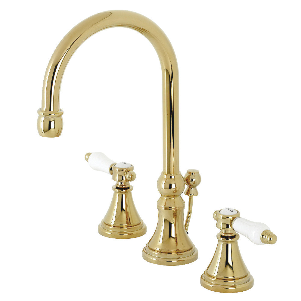 Kingston Brass KS2982BPL Bel Air Widespread Bathroom Faucet with Brass Pop-Up, Polished Brass - BNGBath