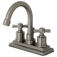 Thumbnail for Kingston Brass KS8668ZX Millennium 4 in. Centerset Bathroom Faucet with Brass Pop-Up, Brushed Nickel - BNGBath