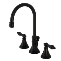 Thumbnail for Kingston Brass KS2985PKL Duchess Widespread Bathroom Faucet with Brass Pop-Up, Oil Rubbed Bronze - BNGBath