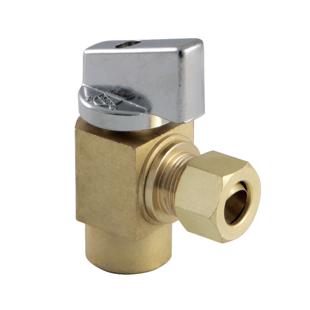 Kingston Brass KF43204CTL 1/2" Sweat x 3/8" O.D Comp Angle Stop Valve, Raw Brass - BNGBath