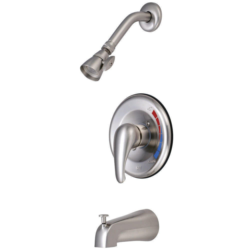 Kingston Brass KB658 Chatham Single Lever Handle Tub & Shower Faucet, Brushed Nickel - BNGBath