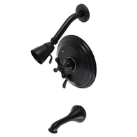 Thumbnail for Kingston Brass KB36300AX Restoration Tub and Shower Faucet, Matte Black - BNGBath