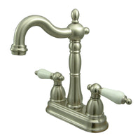 Thumbnail for Kingston Brass KB1498PL Heritage Two-Handle Bar Faucet, Brushed Nickel - BNGBath