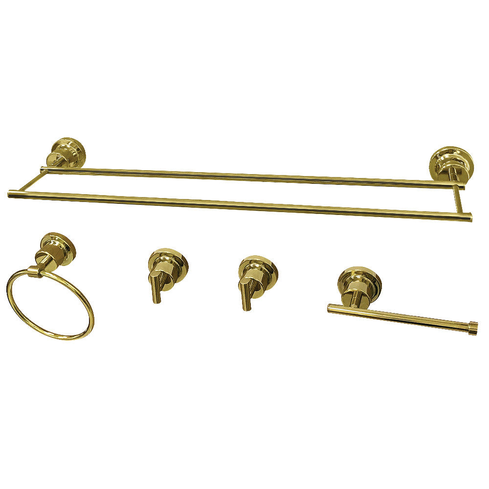 Kingston Brass BAH821330478PB Concord 5-Piece Bathroom Accessory Set, Polished Brass - BNGBath