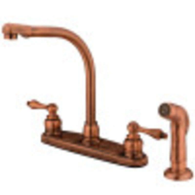Kingston Brass KB716ALSP Victorian Centerset Kitchen Faucet, Antique Copper - BNGBath