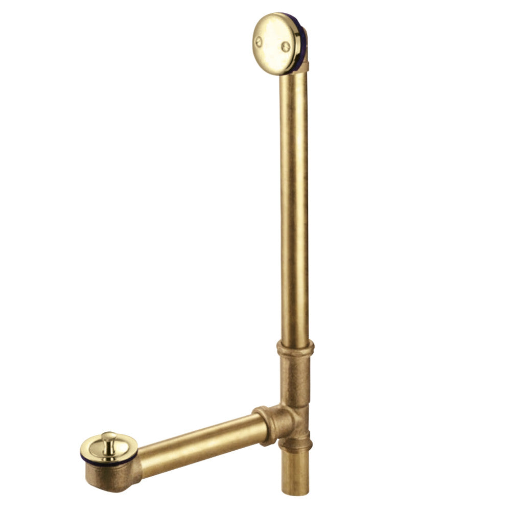 Kingston Brass DLL3182 18" Tub Waste and Overflow with Lift & Lock Drain, 20 Gauge, Polished Brass - BNGBath