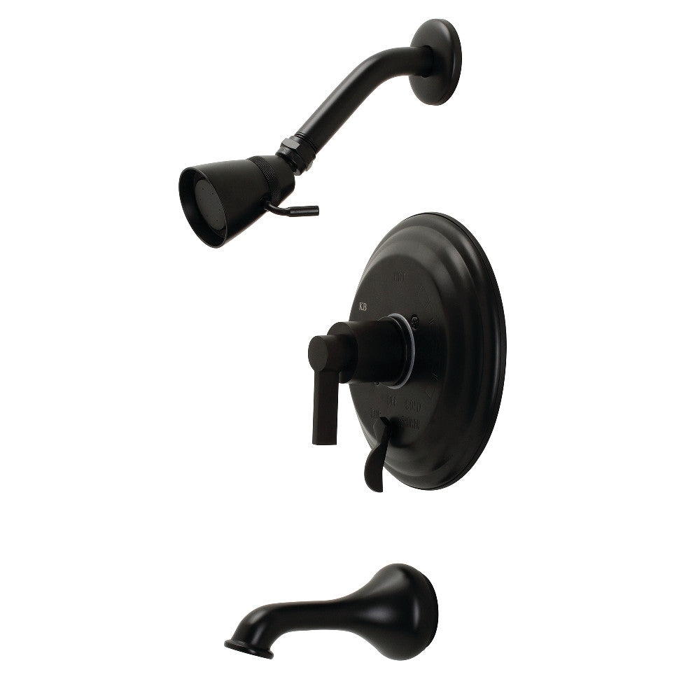 Kingston Brass KB36300NDL NuvoFusion Single-Handle Tub and Shower Faucet, Matte Black - BNGBath
