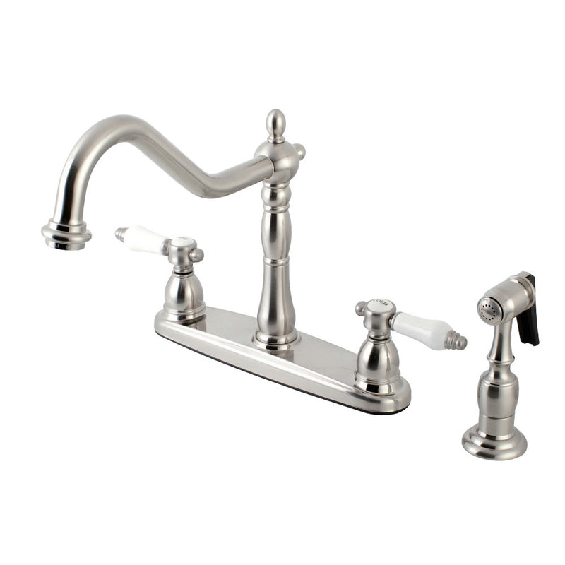Kingston Brass KB1758BPLBS Bel-Air Centerset Kitchen Faucet, Brushed Nickel - BNGBath