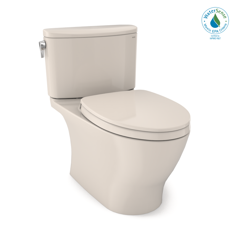 TOTO Nexus Two-Piece Elongated 1.28 GPF Universal Height Toilet with CEFIONTECT and SS124 SoftClose Seat, WASHLET+ Ready,  - MS442124CEFG