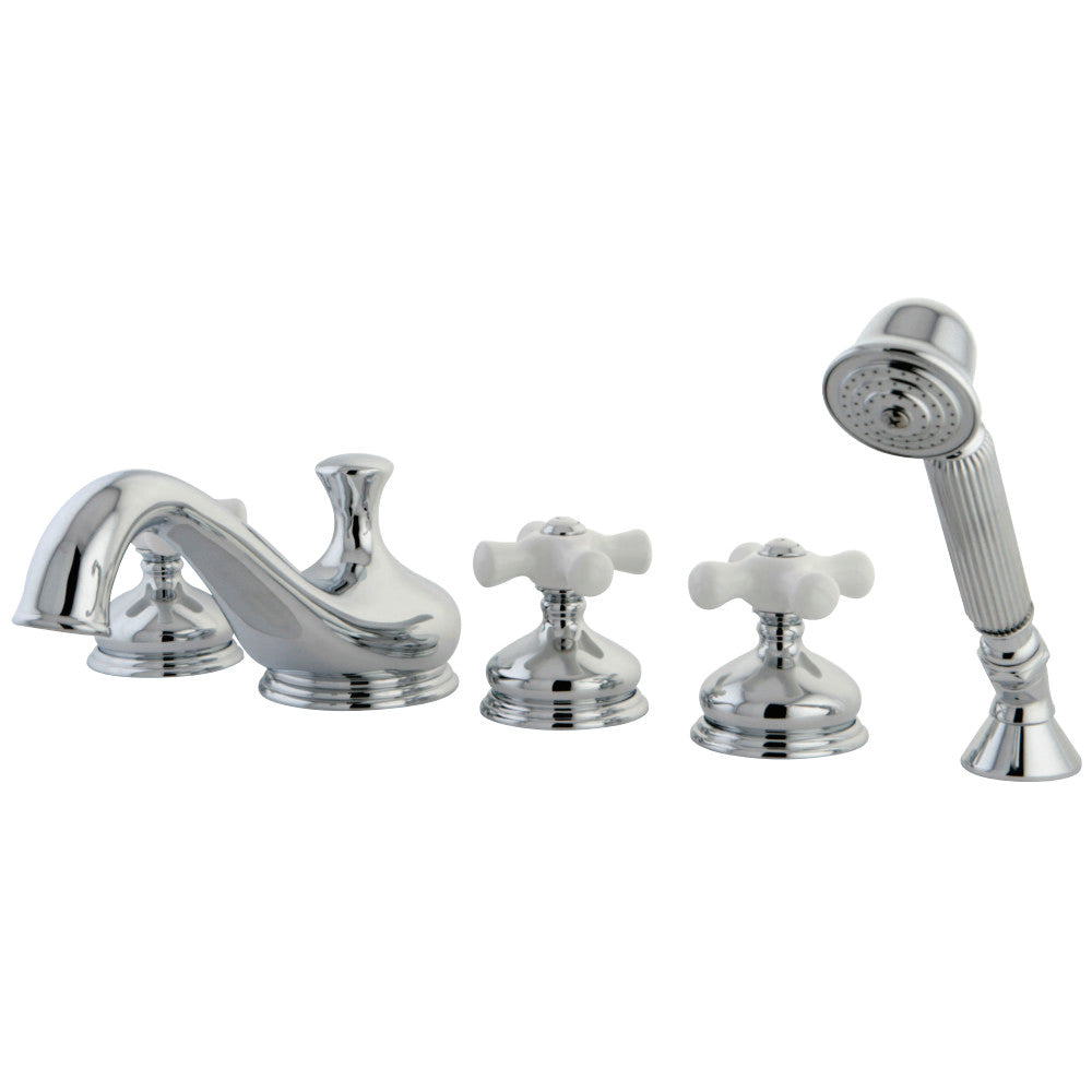 Kingston Brass KS33315PX Roman Tub Faucet with Hand Shower, Polished Chrome - BNGBath