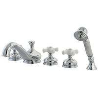 Thumbnail for Kingston Brass KS33315PX Roman Tub Faucet with Hand Shower, Polished Chrome - BNGBath