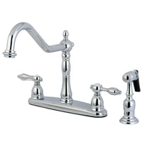 Thumbnail for Kingston Brass KB1751TALBS Tudor Centerset Kitchen Faucet, Polished Chrome - BNGBath
