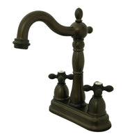 Thumbnail for Kingston Brass KB1495AX Heritage Two-Handle Bar Faucet, Oil Rubbed Bronze - BNGBath