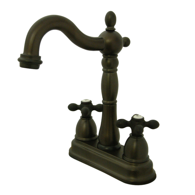 Kingston Brass KB1495AX Heritage Two-Handle Bar Faucet, Oil Rubbed Bronze - BNGBath
