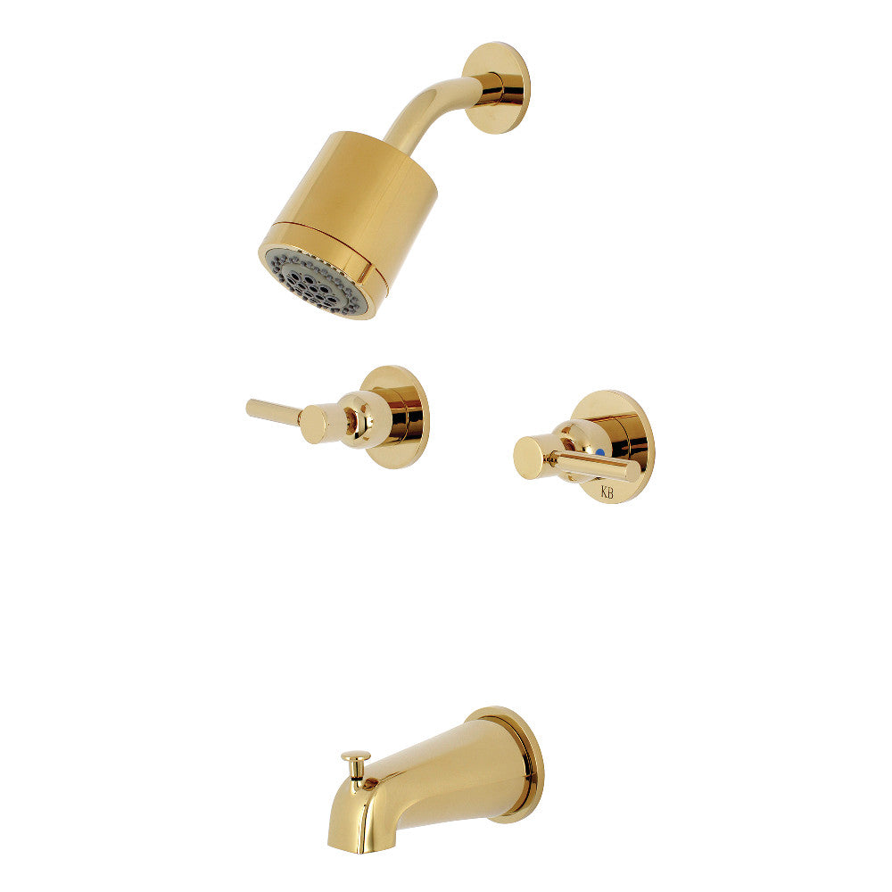 Kingston Brass KBX8142DL Concord Two-Handle Tub and Shower Faucet, Polished Brass - BNGBath