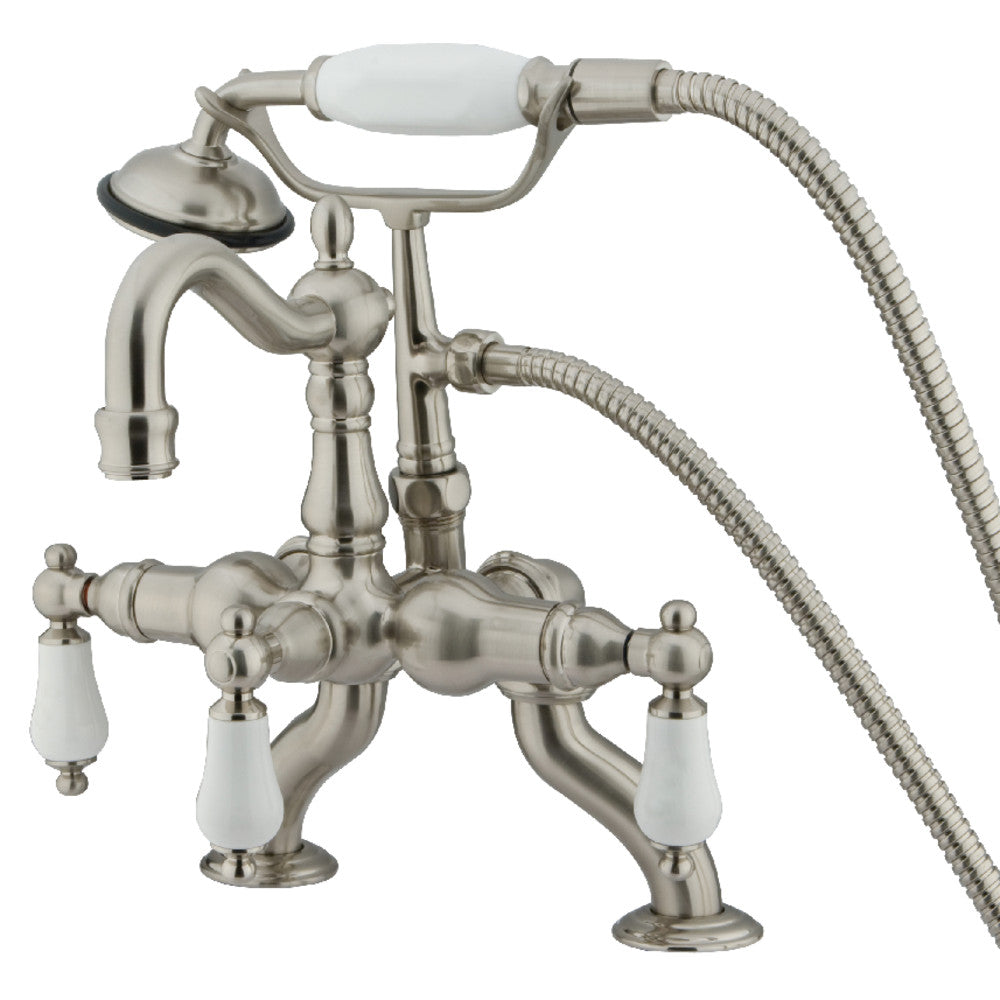 Kingston Brass CC2011T8 Vintage Clawfoot Tub Faucet with Hand Shower, Brushed Nickel - BNGBath
