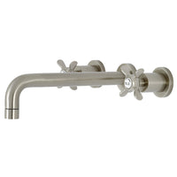 Thumbnail for Kingston Brass KS8028BEX Essex Two-Handle Wall Mount Tub Faucet, Brushed Nickel - BNGBath
