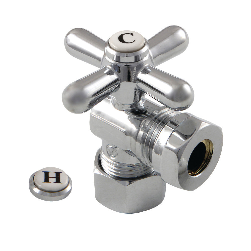 Kingston Brass CC54301X 5/8" OD Comp X 1/2" or 7/16" Slip Joint Angle Stop Valve, Polished Chrome - BNGBath