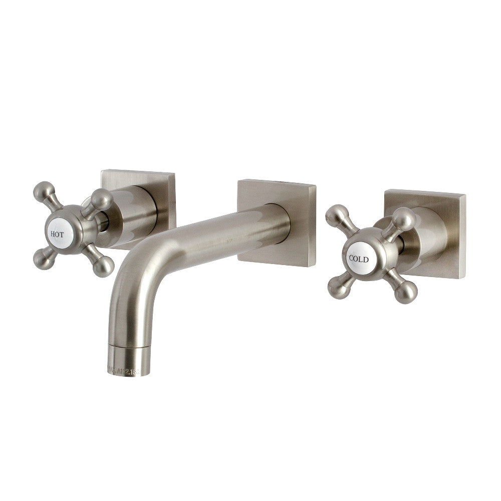Kingston Brass KS6128BX Metropolitan Two-Handle Wall Mount Bathroom Faucet, Brushed Nickel - BNGBath