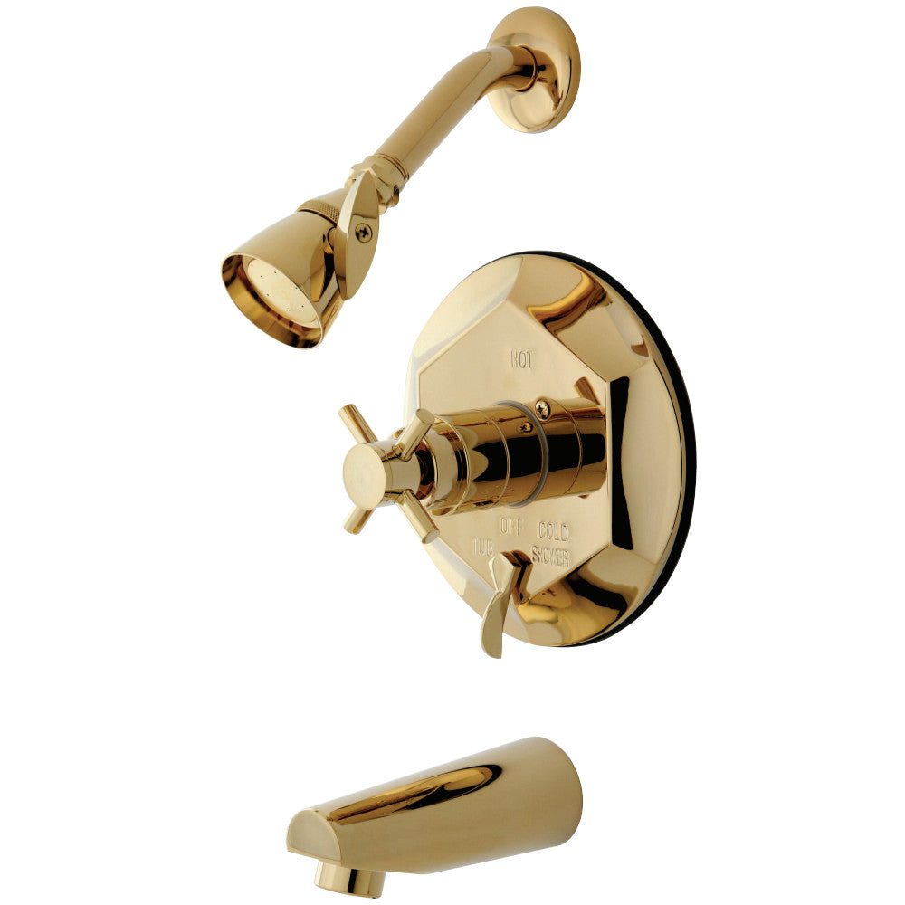 Kingston Brass KB46320DX Concord Tub & Shower Faucet, Polished Brass - BNGBath