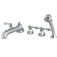 Thumbnail for Kingston Brass KS43015AL Roman Tub Faucet with Hand Shower, Polished Chrome - BNGBath