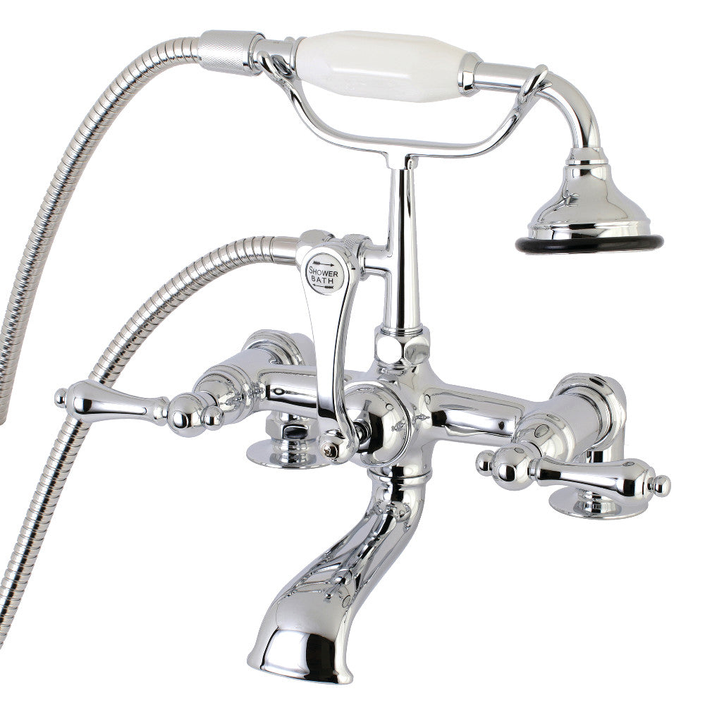 Aqua Vintage AE204T1 Vintage 7-Inch Tub Faucet with Hand Shower, Polished Chrome - BNGBath