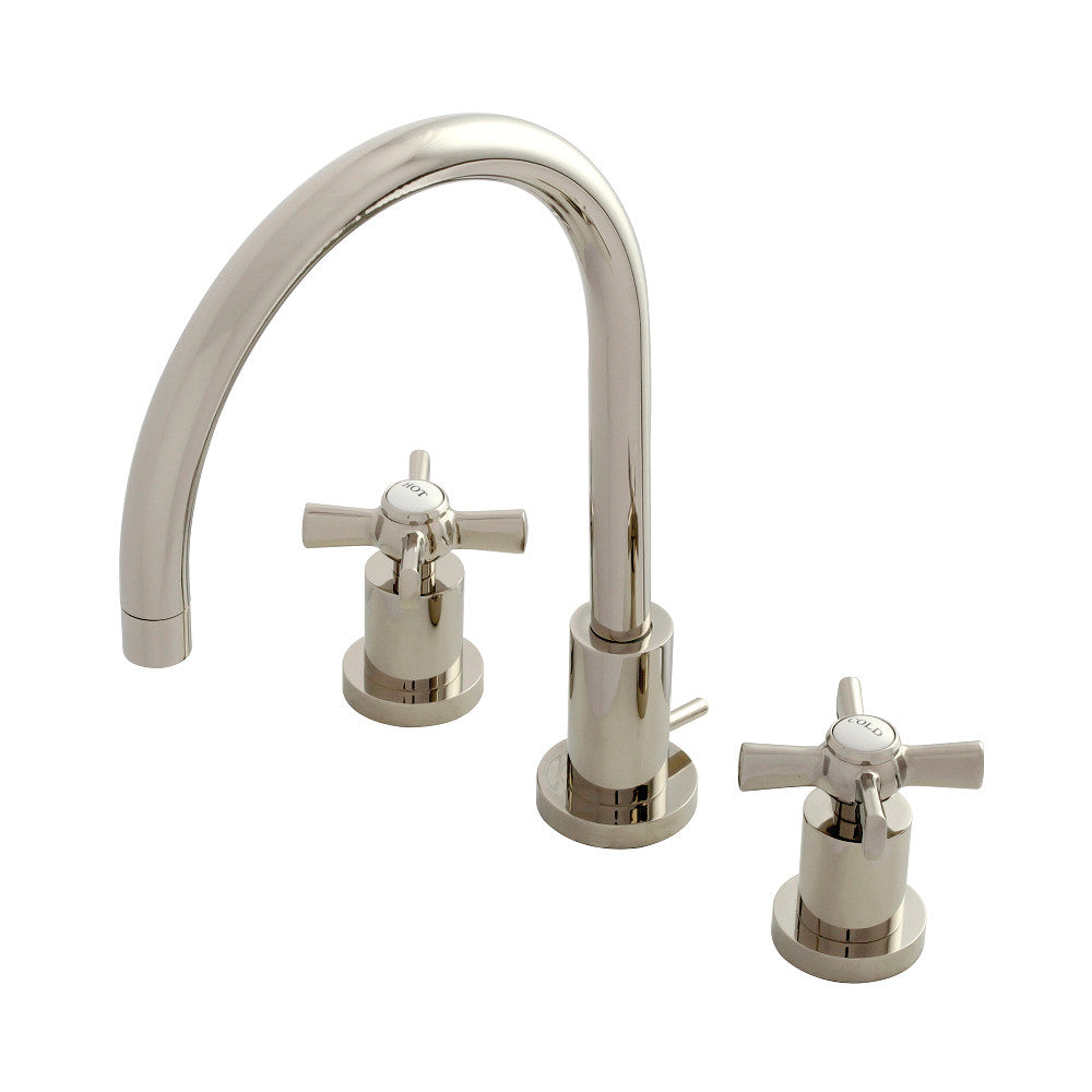 Kingston Brass KS8926ZX 8 in. Widespread Bathroom Faucet, Polished Nickel - BNGBath