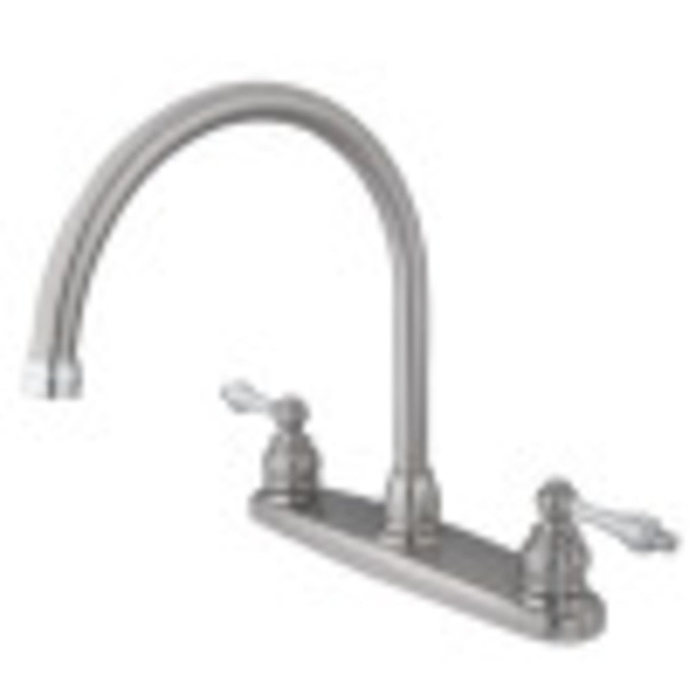 Kingston Brass KB727ALLS Victorian 8-Inch Centerset Kitchen Faucet, Brushed Nickel/Polished Chrome - BNGBath