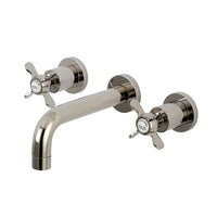 Thumbnail for Kingston Brass KS8126BEX Essex 2-Handle 8 in. Wall Mount Bathroom Faucet, Polished Nickel - BNGBath