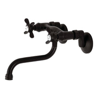 Thumbnail for Kingston Brass KS116ORB Essex Two Handle Wall Mount Bathroom Faucet, Oil Rubbed Bronze - BNGBath