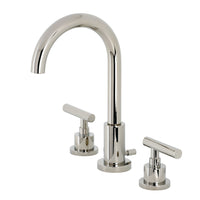 Thumbnail for Kingston Brass FSC8929CML Manhattan Widespread Bathroom Faucet with Brass Pop-Up, Polished Nickel - BNGBath