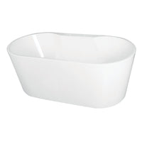 Thumbnail for Aqua Eden VT7DE593023 59-Inch Acrylic Freestanding Tub with Deck for Faucet Installation, White - BNGBath