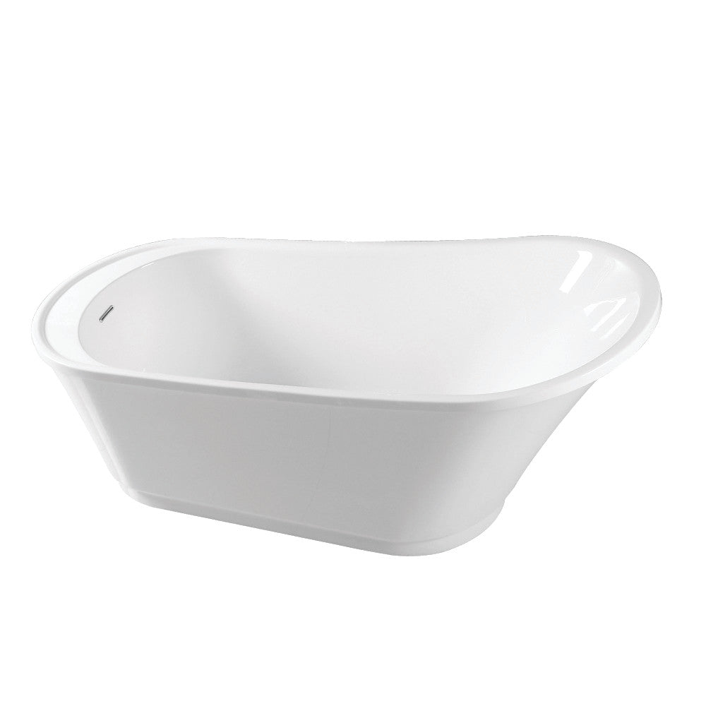 Aqua Eden VTRS592826Q 59-Inch Acrylic Single Slipper Freestanding Tub with Drain, White - BNGBath
